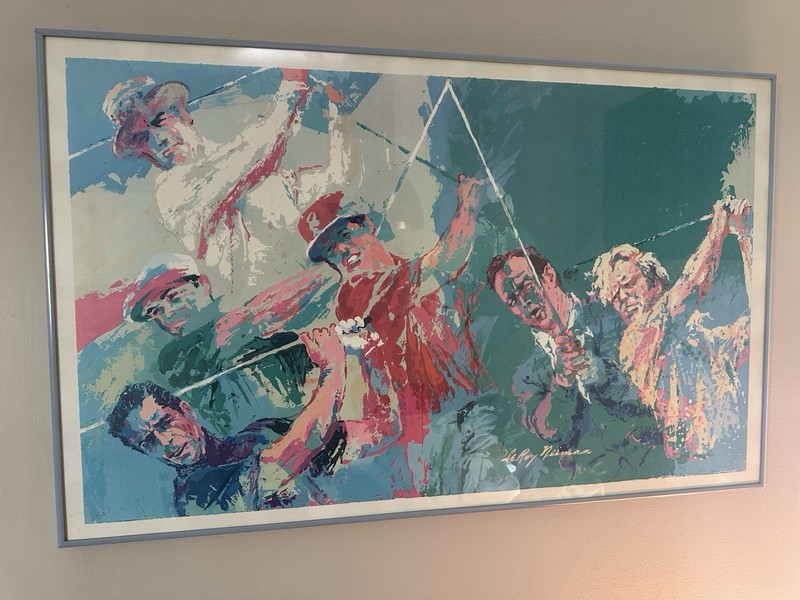 LeRoy Neiman ‘Golf Champions’ Framed Print Hogan Travino Palmer Nicklaus 36 X 23