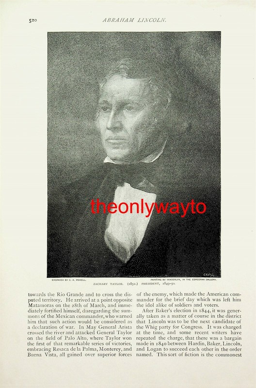 Zachary Taylor, US President, 1849-50, (More Reverse), Book Illustration, 1886/7