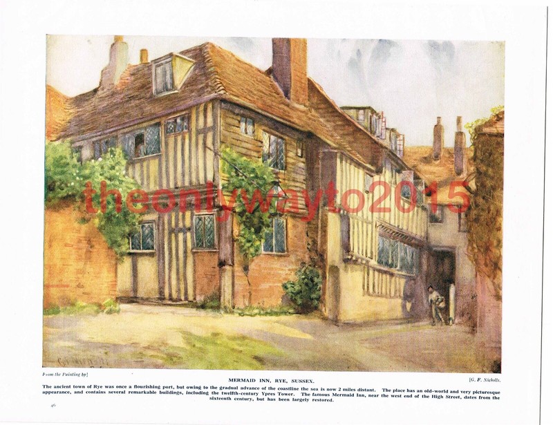 Mermaid Inn, Rye, Sussex, England, Book Illustration (Print), c1920