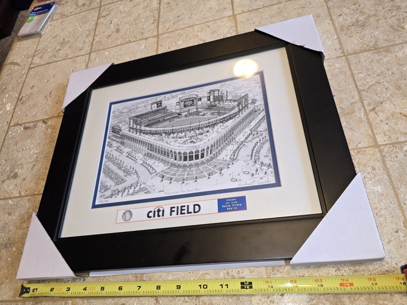 Michael S Smith NEW YORK METS Citi Field Hand Drawn FRAMED ART #/950 Queens Mr gallery