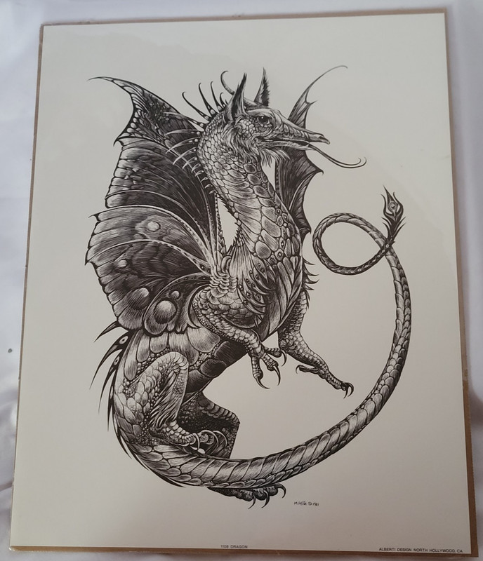 M PENA Sketch Dragon Black & White – Alberti Design – 14x11in – 1108 – 1981