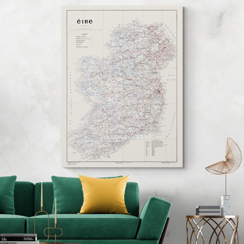 Gaelic Language Map of Ireland – Irish Placenames, Rivers & Counties