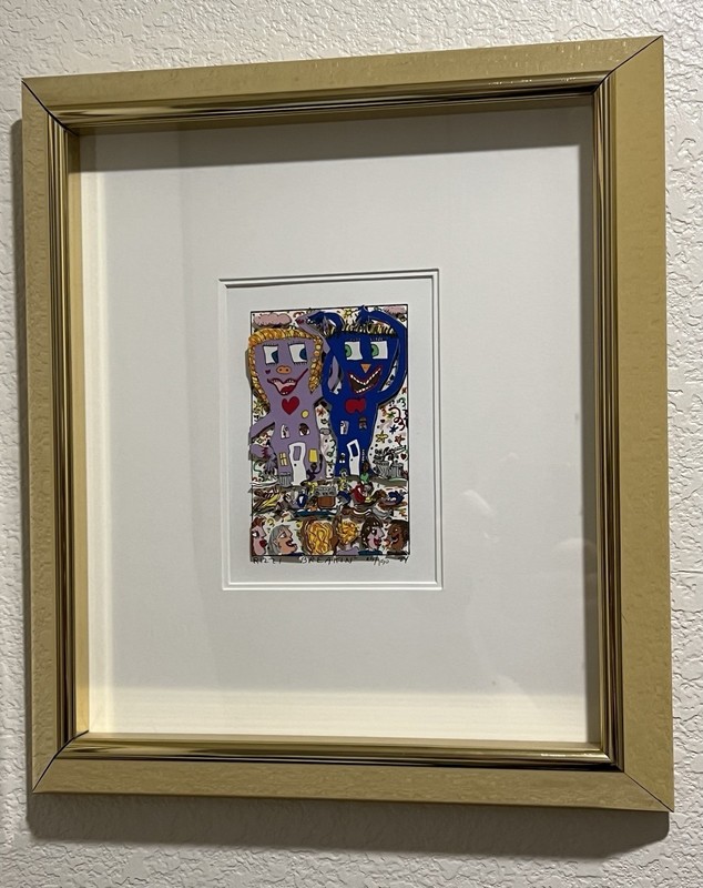 James Rizzi 1984 3-D Hand signed Serigraph “Breakin” Pop Art framed #95/150