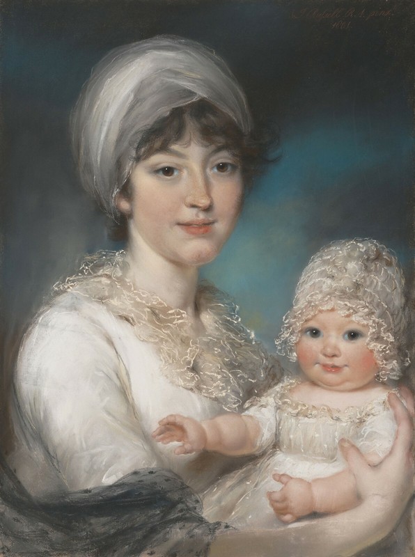 John Russell : «Mrs. Robert Shurlock and Her Daughter Ann» — Fine Art Print