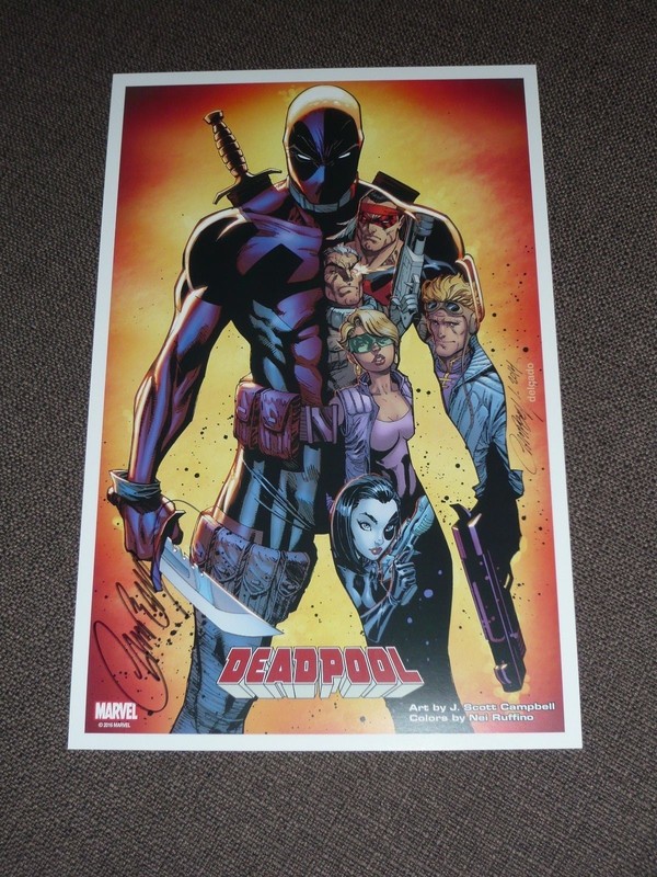 2018 ECCC DEADPOOL ART PRINT BY J SCOTT CAMPBELL 11X17
