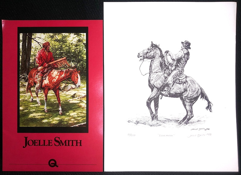 SIGNED ltd ed WESTERN COWBOY HORSE PRINT Buckaroo by Oregon artist JOELLE SMITH