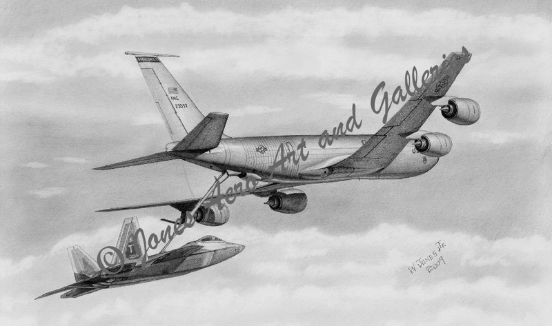 KC-135R Stratotanker "Air to Air Refueling" Giclee & Iris Print by Willie Jones