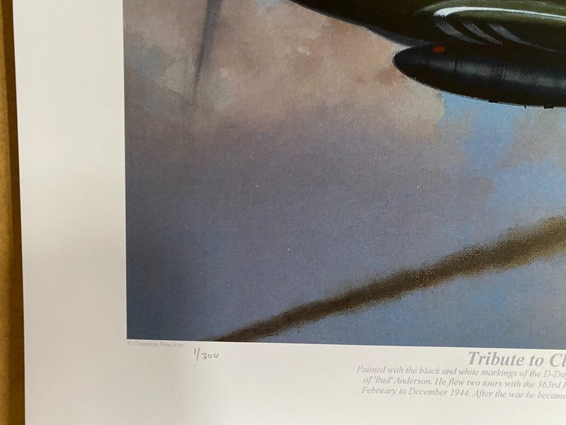 NO 1 signed edition aviation art print P-51 Mustang fighter ACE Bud Anderson gallery