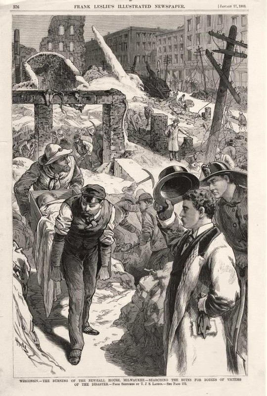 Burning of Newhall House, Milwaukee – Searching for Bodies of Victims – 1883