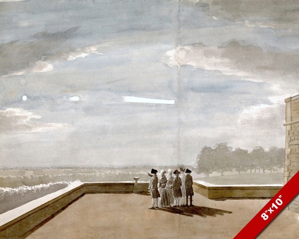 GREAT METEOR OF 1783 AT WINDSOR CASTLE ENGLAND PAINTING ART REAL CANVAS PRINT