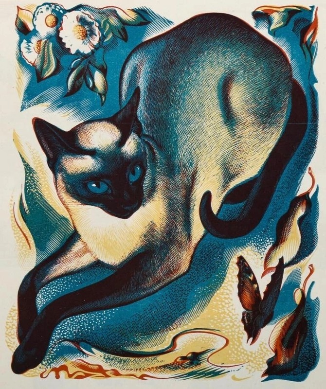 Siamese Cat Agnes Miller Parker 1939 VINTAGE poster print wall art