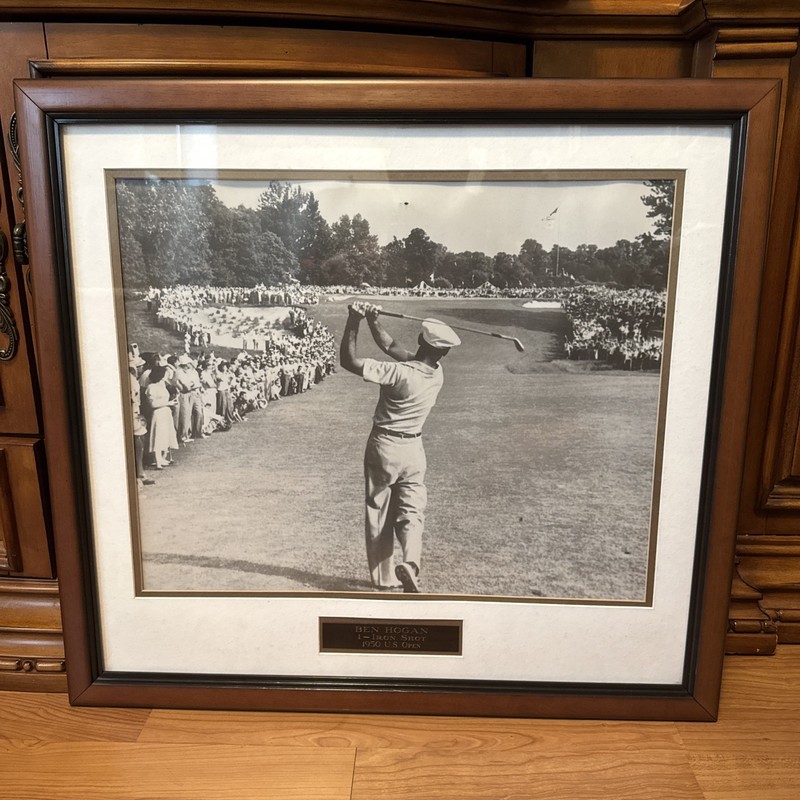 USGA Ben Hogan Merion 1-Iron Shot 1950 U.S. Open 16×20 Photo, 22×24 Frame (READ)