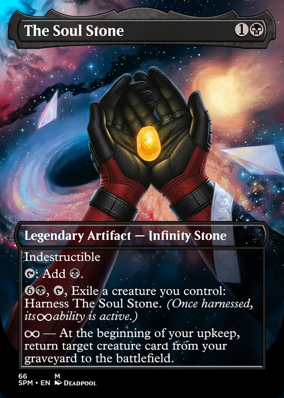 Soul Stone Deadpool retheme alter Foil Custom sticker on bulk MTG Commander