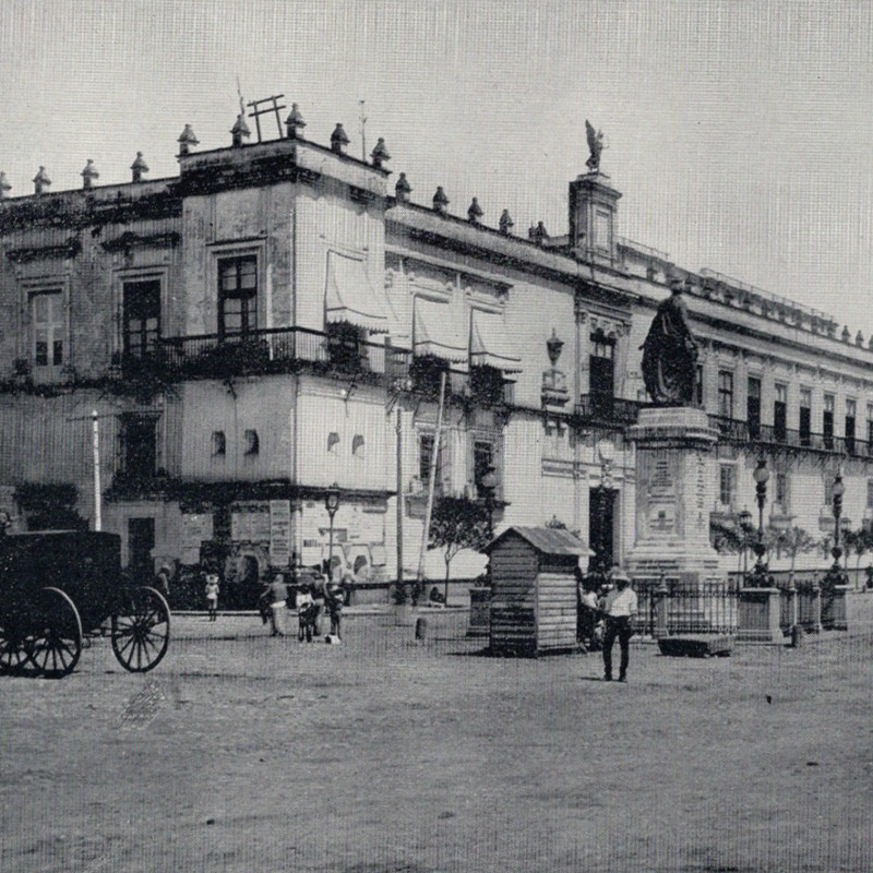 National Palace Mexico City Grand Government Building Plaza 1892 Antique Print
