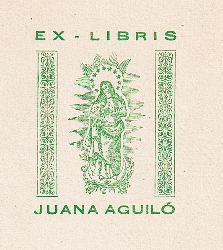 Exlibris Juana Aguilo Espana Spain Spanien bookplate ex-libris