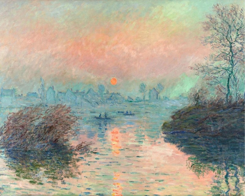 Claude Monet Sunset Landscape VINTAGE PAINTING poster print Home Decor gallery