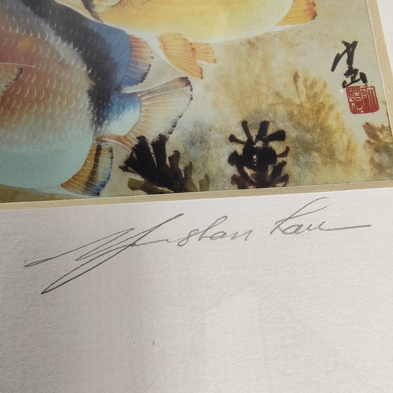 Vintage Yun Shan Lau Butterfly Fish Chinese Art Print Signed Numbered 28/200 gallery