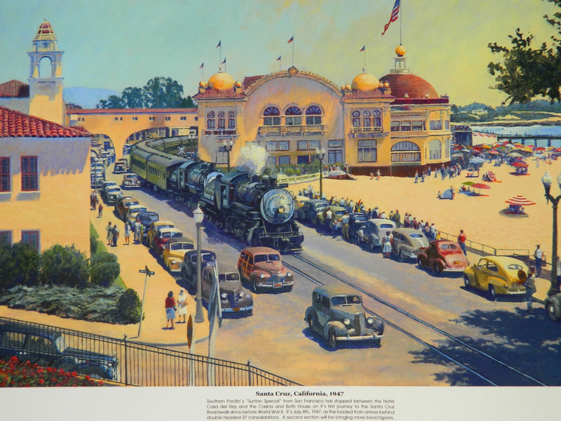 Railroad Art, Winfield,»SP at Santa Cruz,CA,1947″ 18X24,s/n (7329)