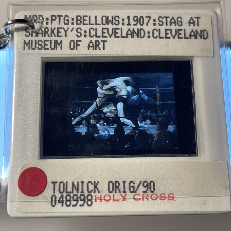 George Bellows “Stag At Sharkey’s» Boxing Art 35mm Slide Keychain 420
