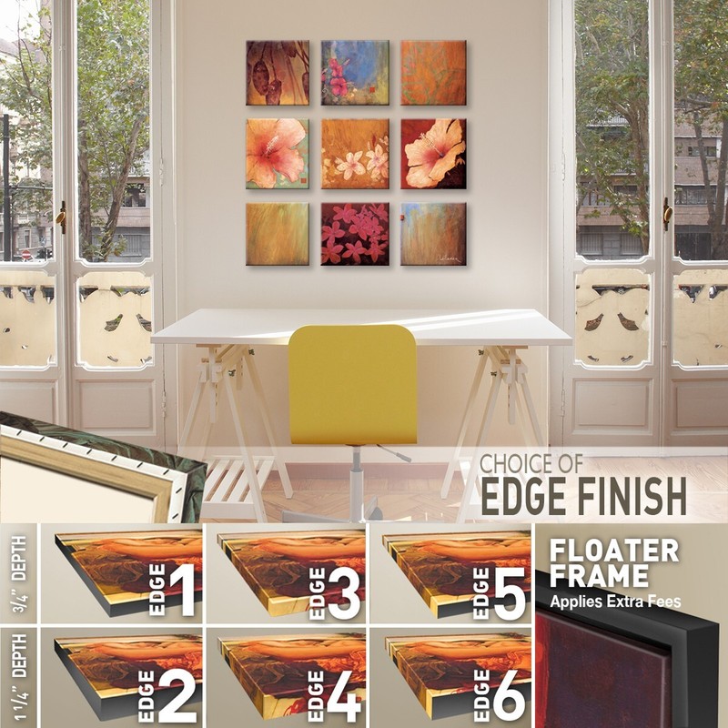 TROPICAL NINE PATCH II SET by DON LI-LEGER - 9PC INDIVIDUAL 12"x12" each CANVAS gallery