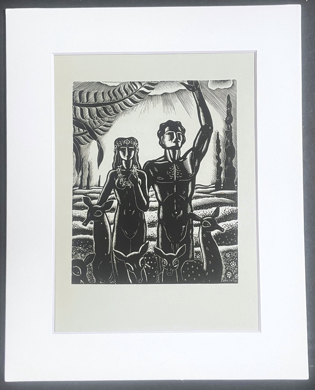 1931 James Reid Art Deco Matted 8×10 in. Ready to Frame, Original–Song of Songs