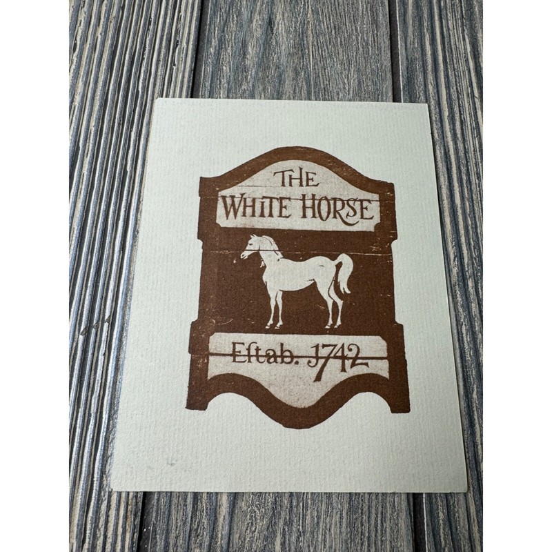Vintage "The White Horse" Horse Tavern Established 1742 Print On Textured Paper