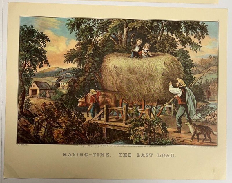 Two Double Sided "Farm Life" Series Reprints by N. Currier, Lith. gallery