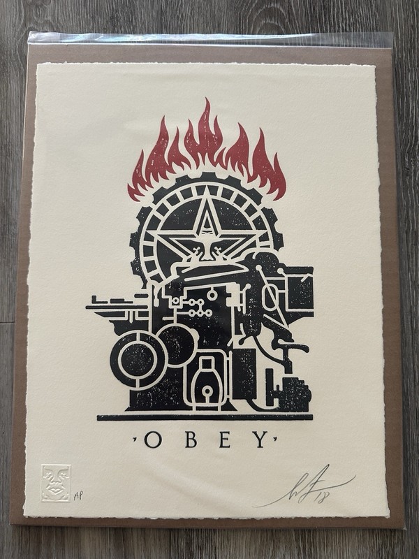 Shepard Fairey – Obey Print Loom – 13 x 10 inches Letterpress AP Signed 2018