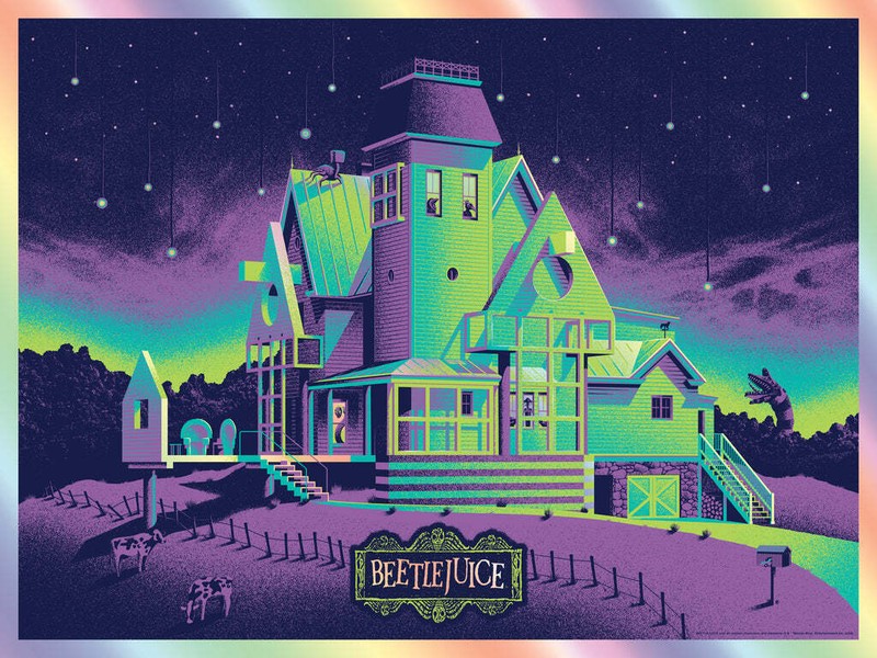 DKNG - Beetlejuice Foil Varian Print Poster Mondo Artist Bottleneck