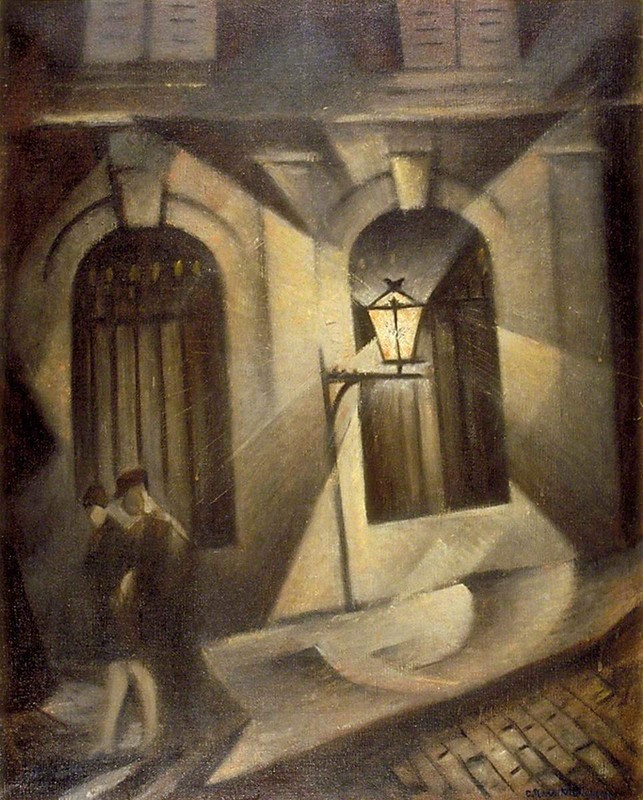 C R W Nevinson Sinister Paris Night 1929 17"x 22" Archival Art Print