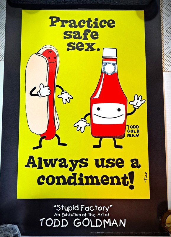 Practice Safe Sex Always Use A Condiment Collectible Lithograph Todd Goldman