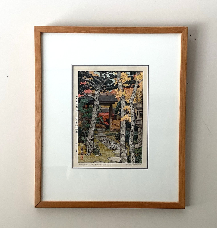 Toshi Yoshida Framed Wood Block Print Sangetsu-an Hakone Museum