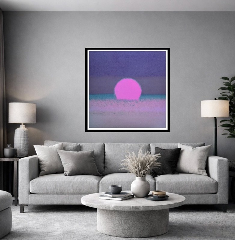 ANDY WARHOL- "SUNSET"-Unique # 15- Screenprint- Vibrant Multicolor- Shipped Flat gallery