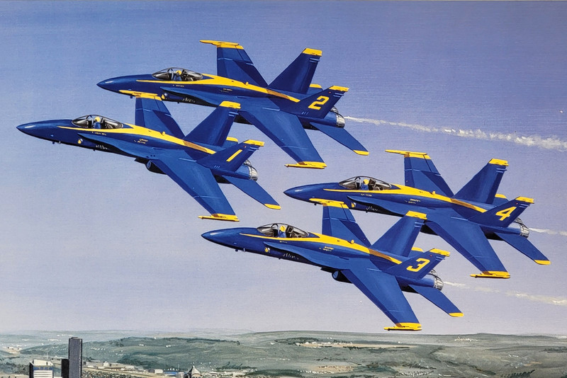 Vintage Blue Angels US Navy Aviation Art by Don Lee Seattle Seafair Puget Sound gallery