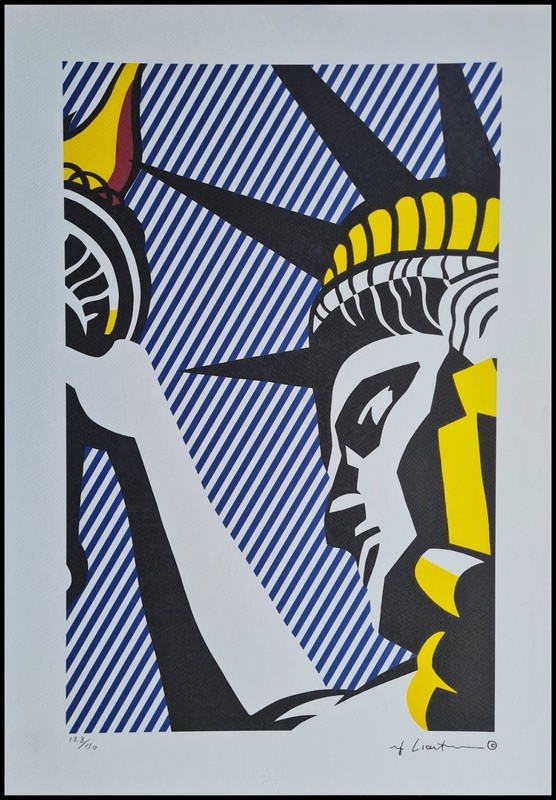 Roy Lichtenstein Signed Lithograph «I Love Liberty» Limited 128/150 50x35cm