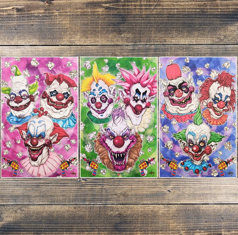 Killer Klowns From Outer Space 11×17 Horror Movie Print Set By Chris Oz Fulton