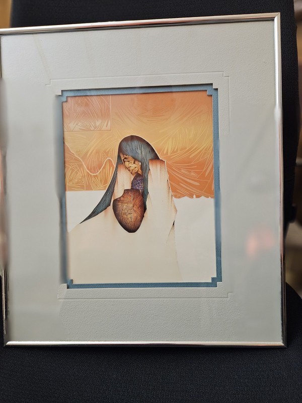Framed Amado Pena Art Print "Tejanita" 7 1/2 x 9 1/2 Image, 14 1/4 x 16 1/4...