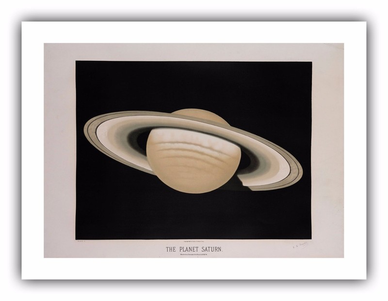 Etienne Trouvelot : «The Planet Saturn» (1882) – Giclee Fine Art Print