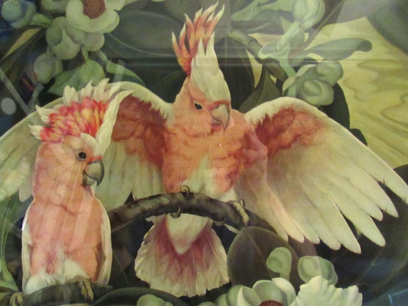 ORIGINAL JESSE ARMS BOTKE PEACH COLORED COCKATOO PRINT