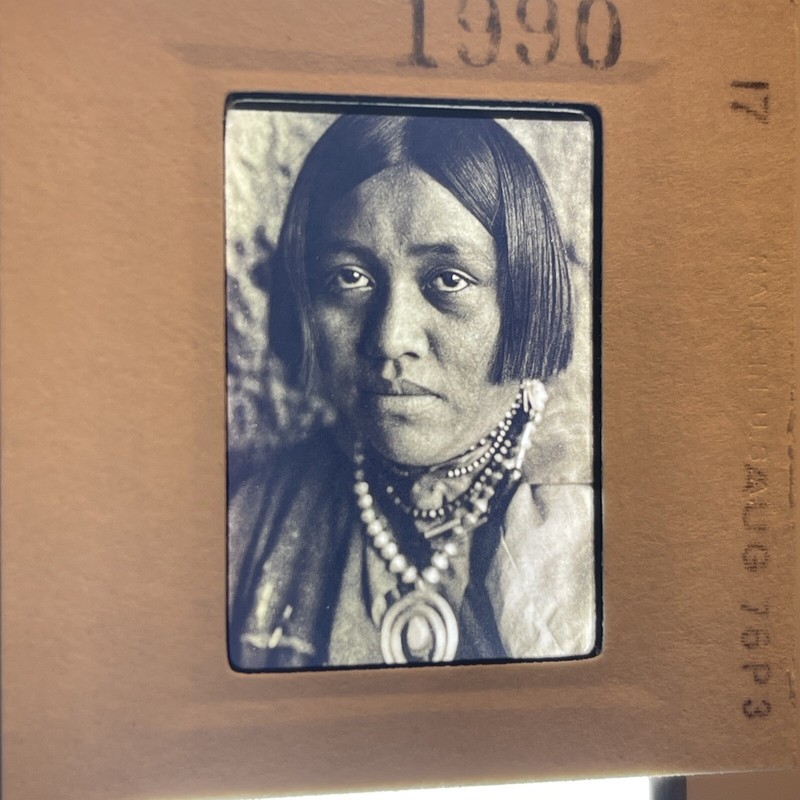 Edward Curtis “Zuñi Girl” Native American 35mm Slide 1990