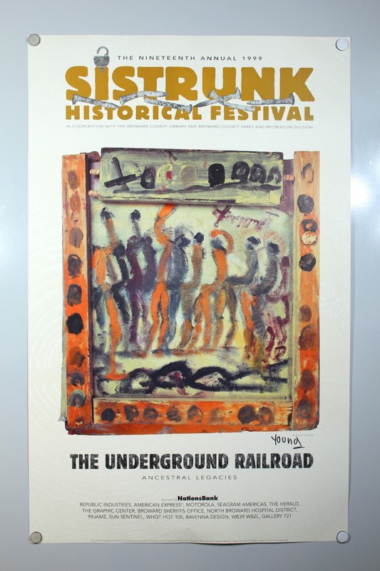 Purvis Young SIGNED Poster-Underground Railroad Ancestral Legacies (A04-C6)