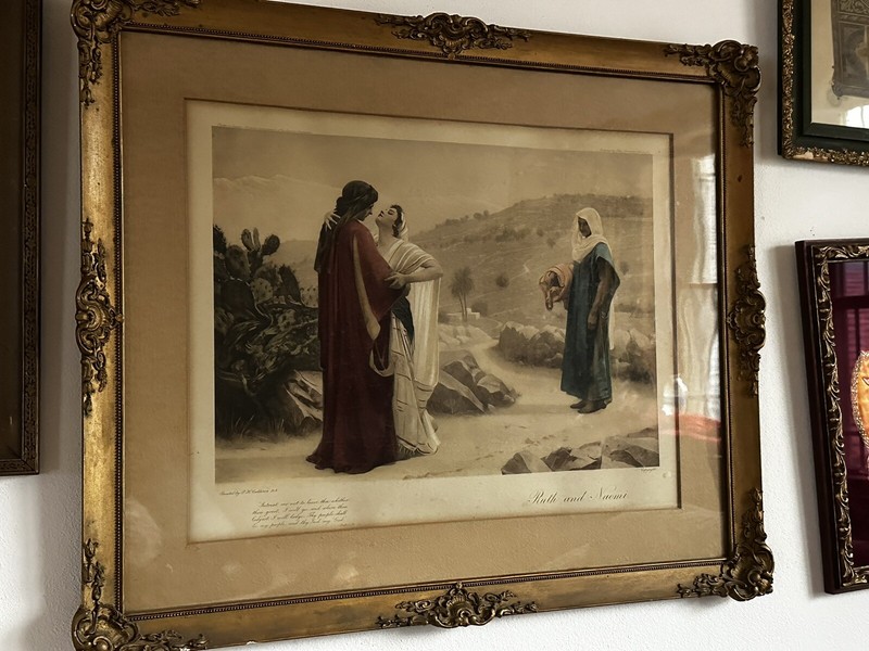 Victorian 1920’s Antique Gold French Textured ￼ Frame w Print By Ruth & Naomi gallery
