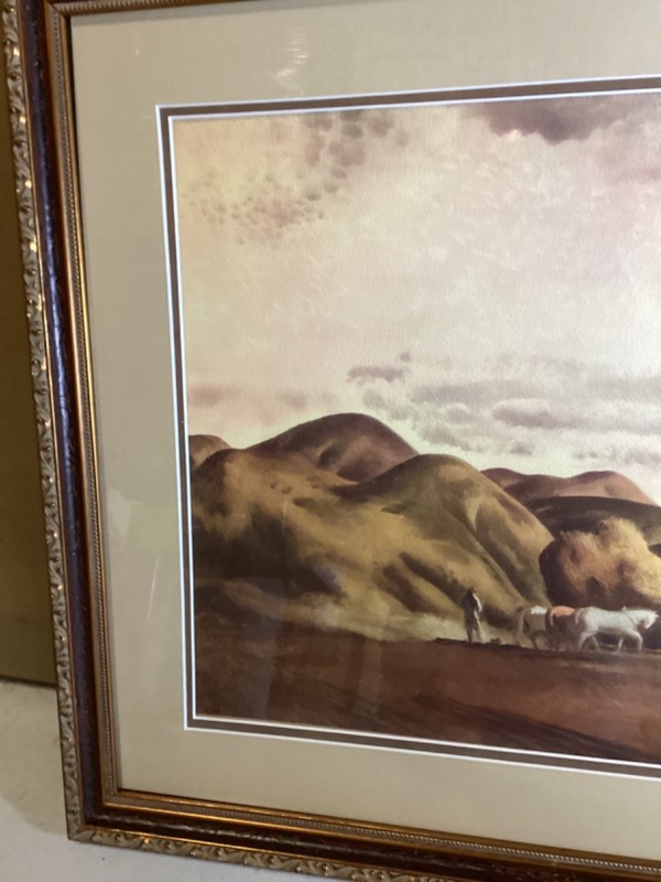 “Toilers At Sunset “Millard Sheets Framed Signed Print 26” x 20” Very Rare gallery