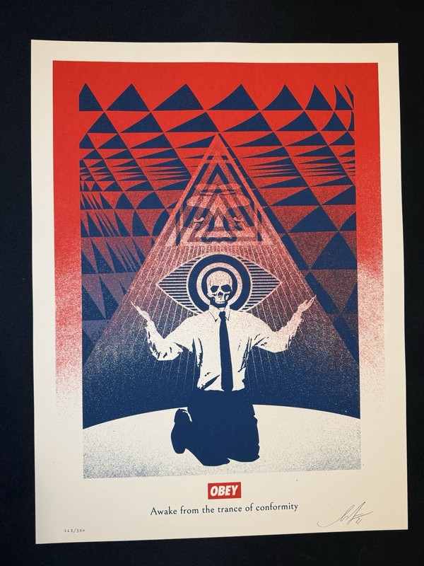 Conformity Trance RED – Shepard Fairey Obey Screen Print Poster Signed #/350