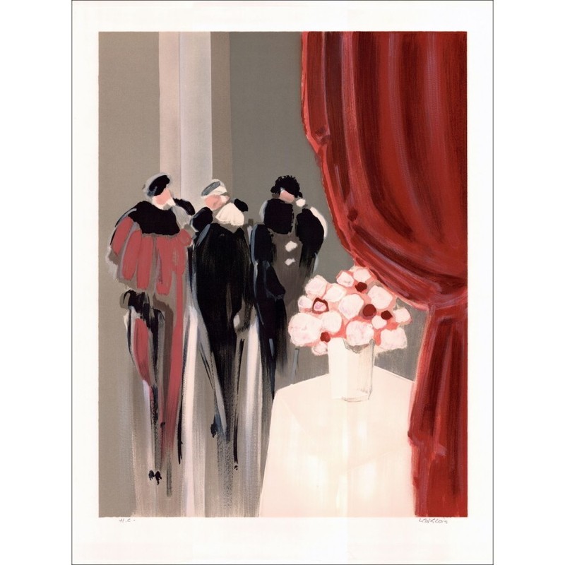 LANGLOIS Pierre-Gérard – Original lithograph «Elegance» 76x55cm