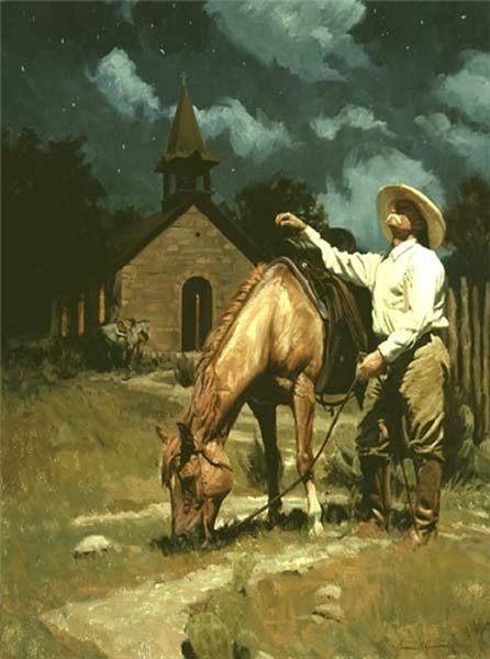 Little Lanterns Of God by Bruce Greene Cowboy Church Western Print