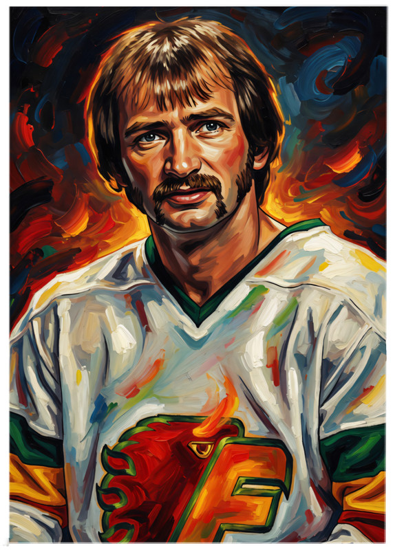 GORDIE BROOKS * Philadelphia Firebirds * HOCKEY * Illustrated Art Card *ATC ACEO