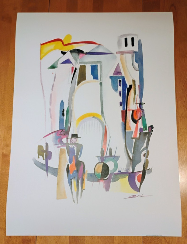 «GRANADA» by ALFRED GOCKEL – OFFSET LITHOGRAPH ON PAPER – COA – DON QUIXOTE-ish
