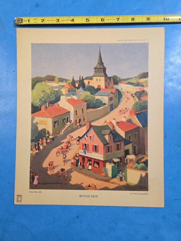 Bicycle race print Lemasson Thick paper 1952