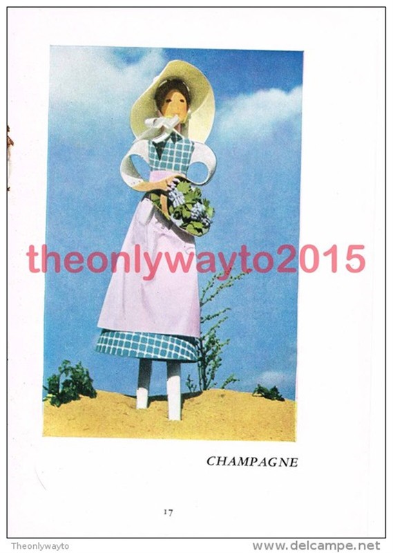 Champagne (front), Orleanais (back), Paper Doll Costumes, Illustration, 1944